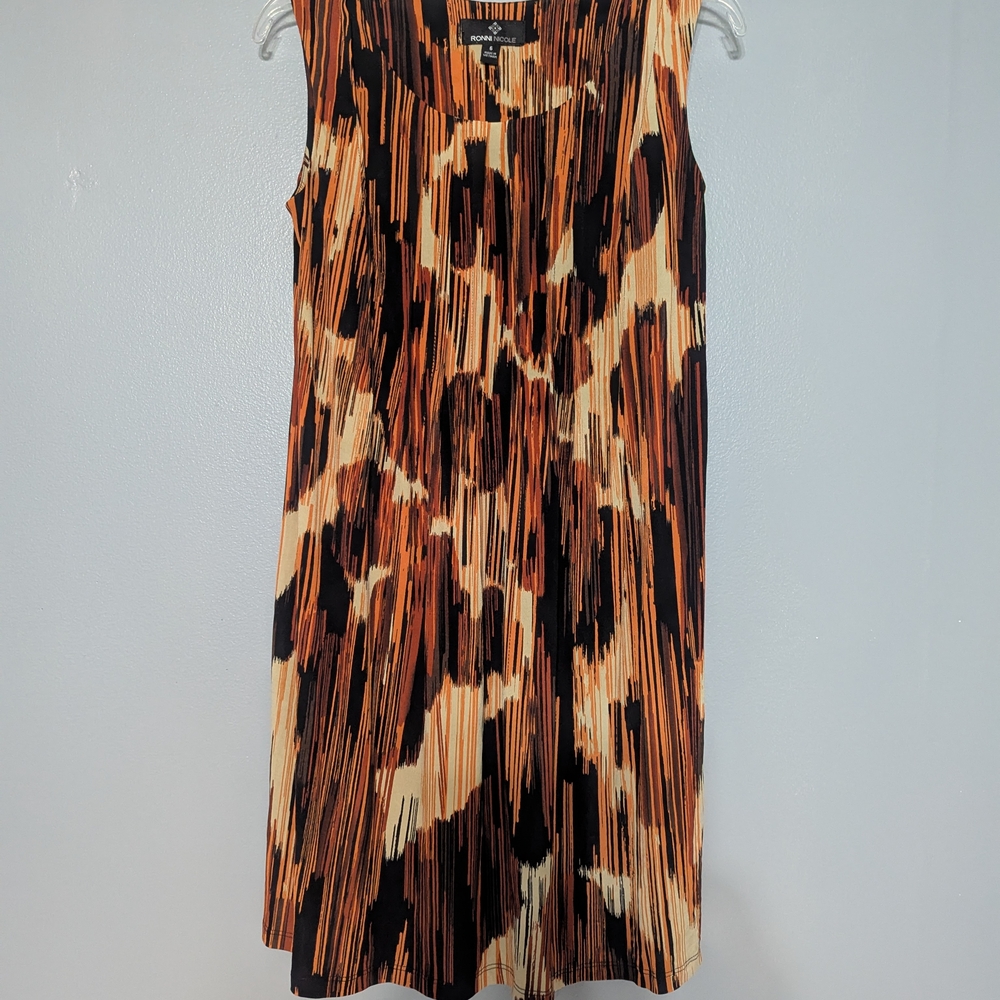 Sleeveless Abstract Print Dress